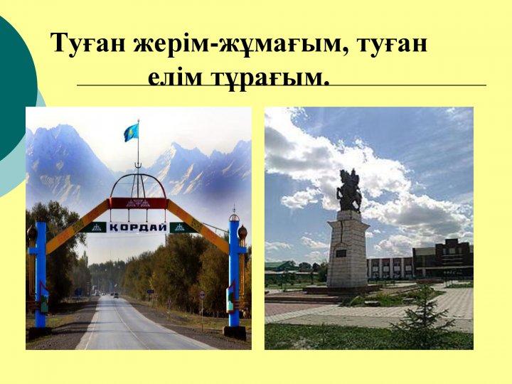 "Туған жерім-жұмағым, туған елім-тұрағым" "Туған жерім-жұмағым, туған елім-тұрағым"