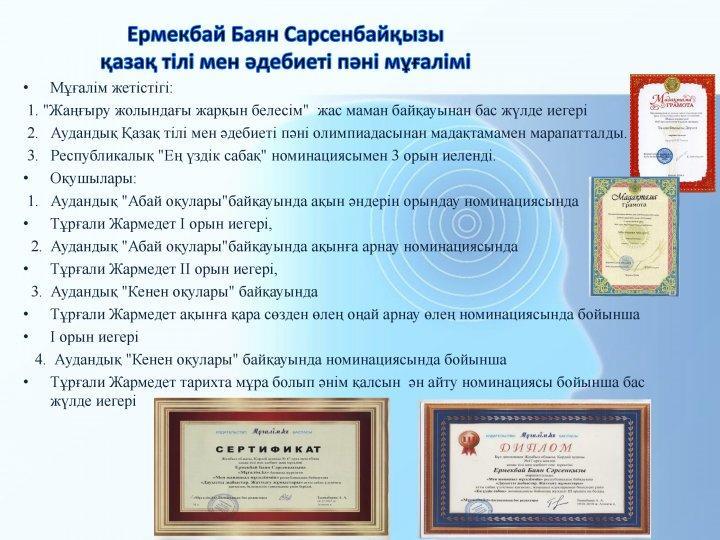 Мұғалімдер жетістігі