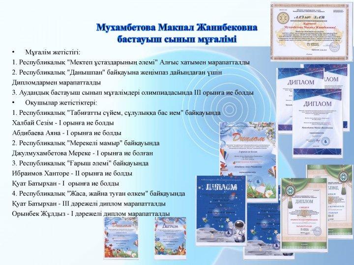 Мұғалімдер жетістігі