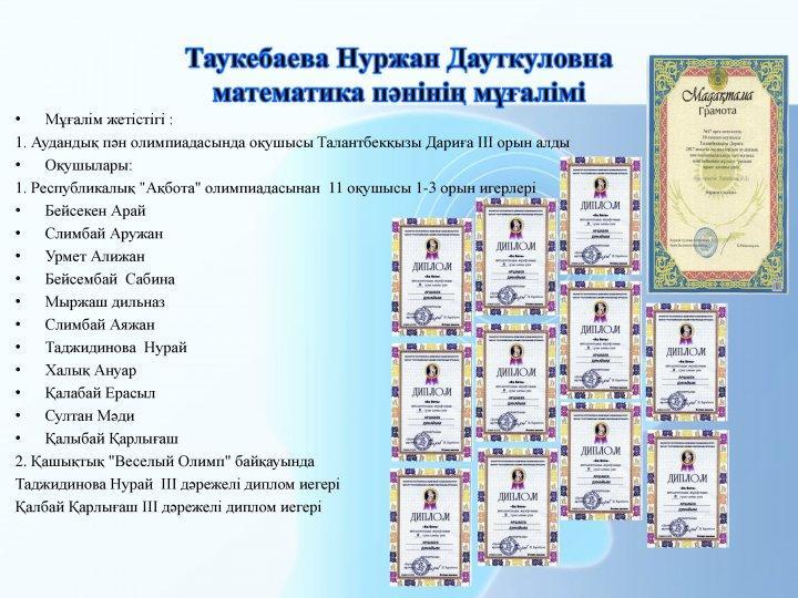 Мұғалімдер жетістігі